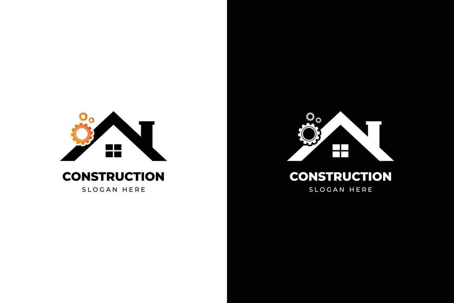 hand drawn construction company logo template illustration vector