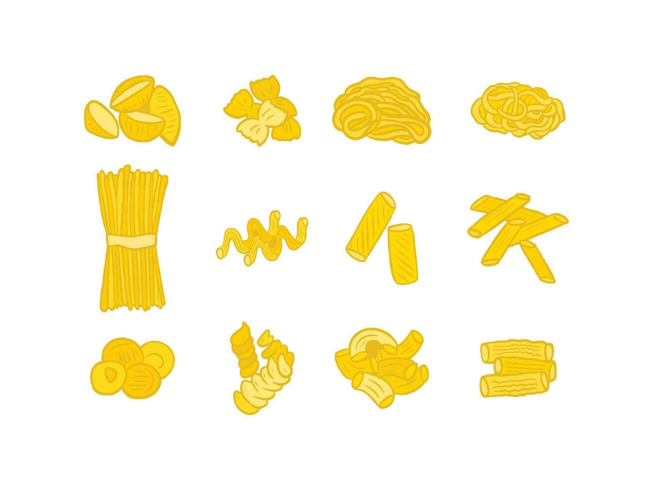 collection of pasta vector