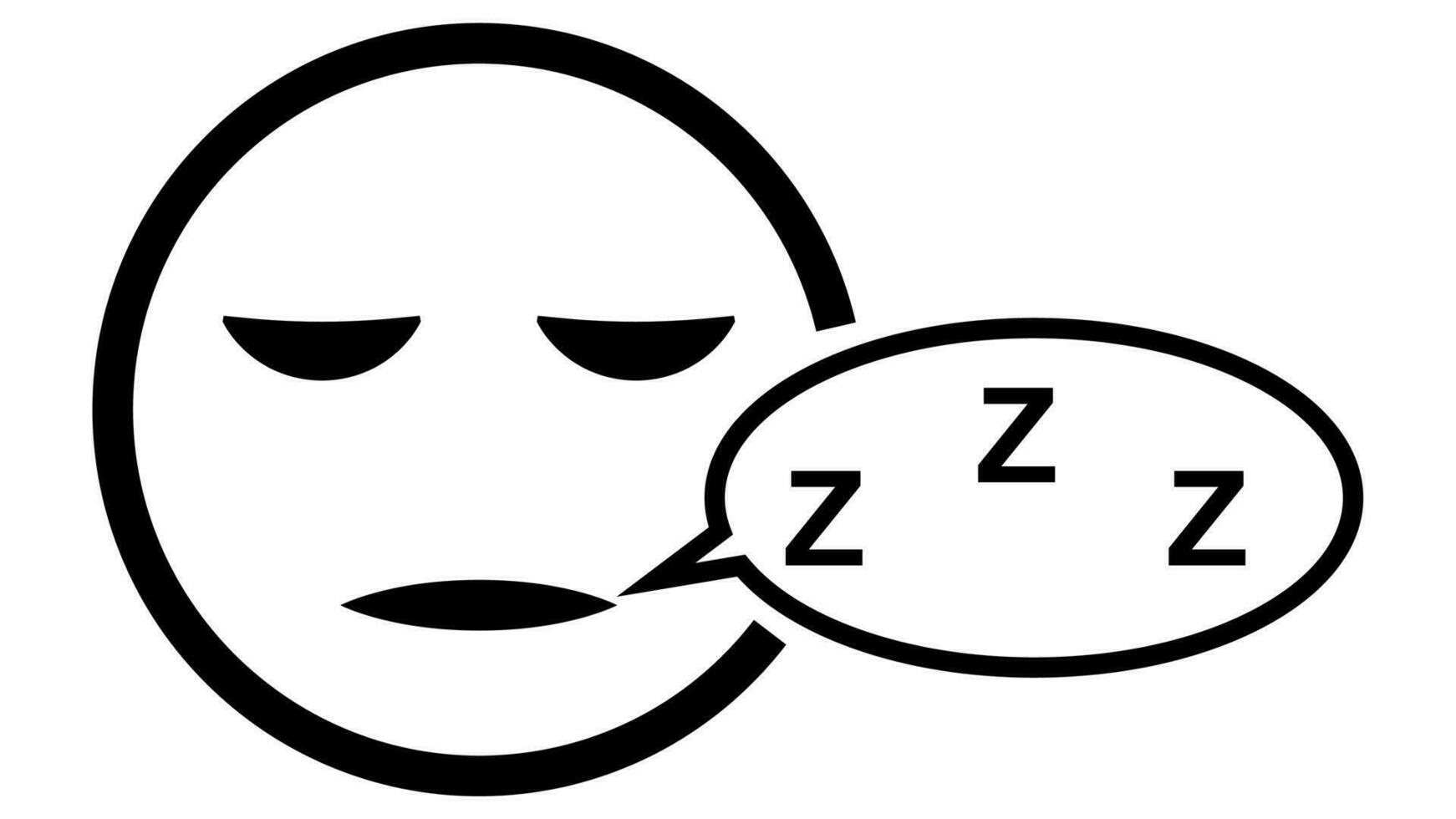 Sleep icon, sleeping muzzle with closed eyes sniffs snores zzz vector