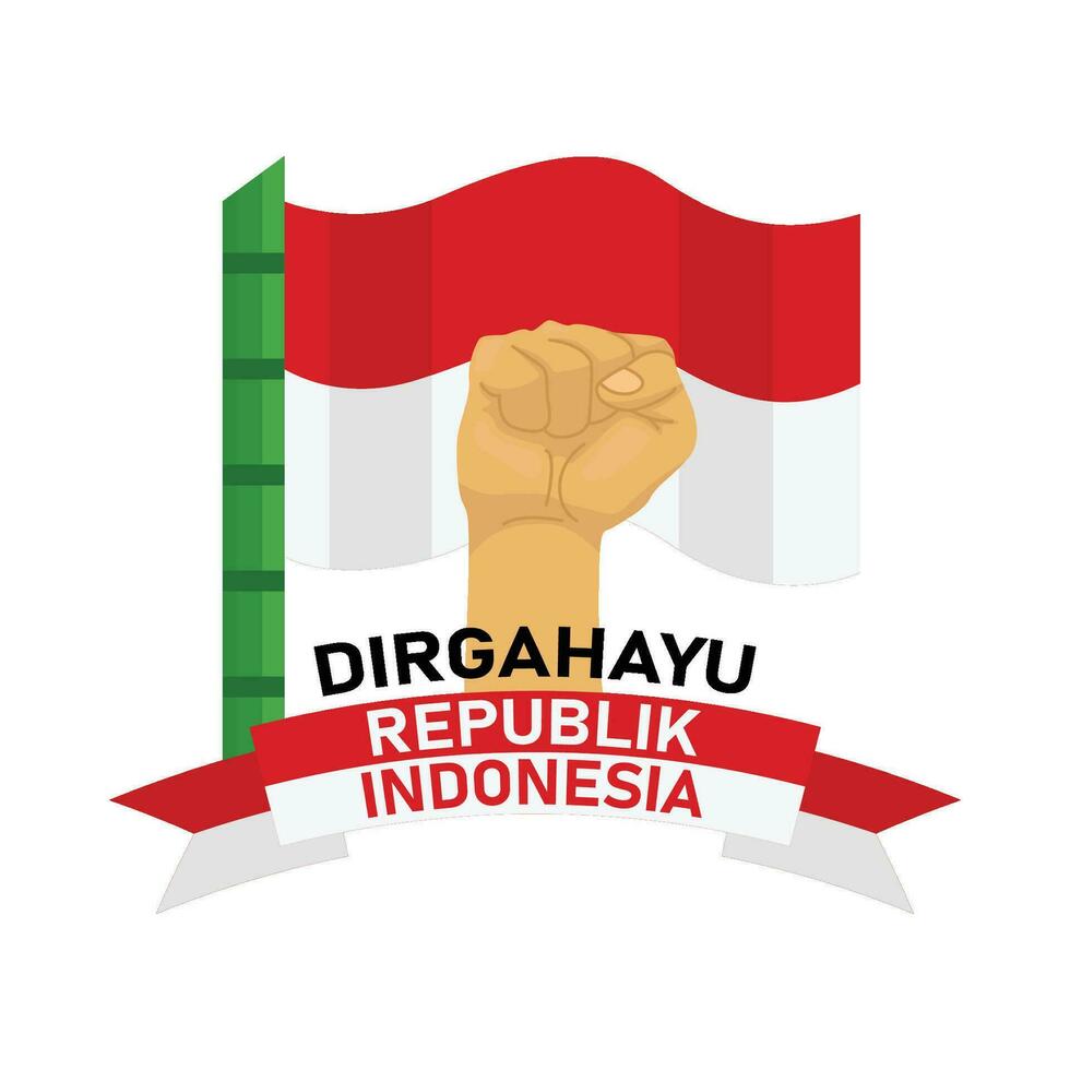 Indonesian independence anniversary vector