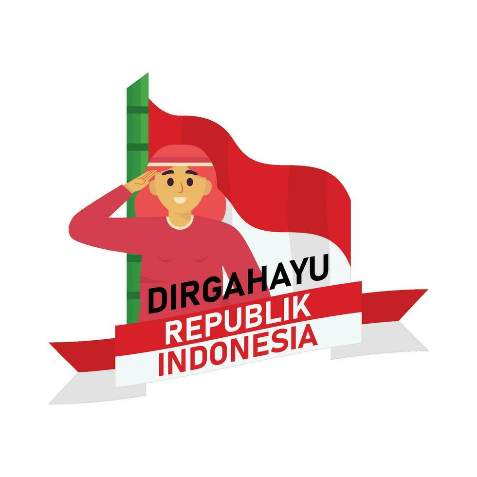 People who are respectful commemorating the independence of Indonesia vector