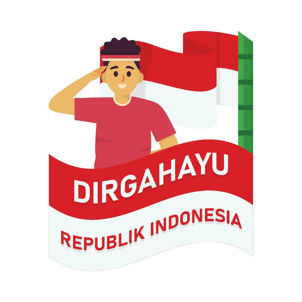 Indonesian independence anniversary vector