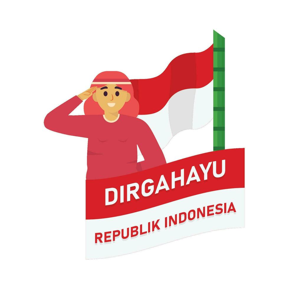 People who are respectful commemorating the independence of Indonesia vector