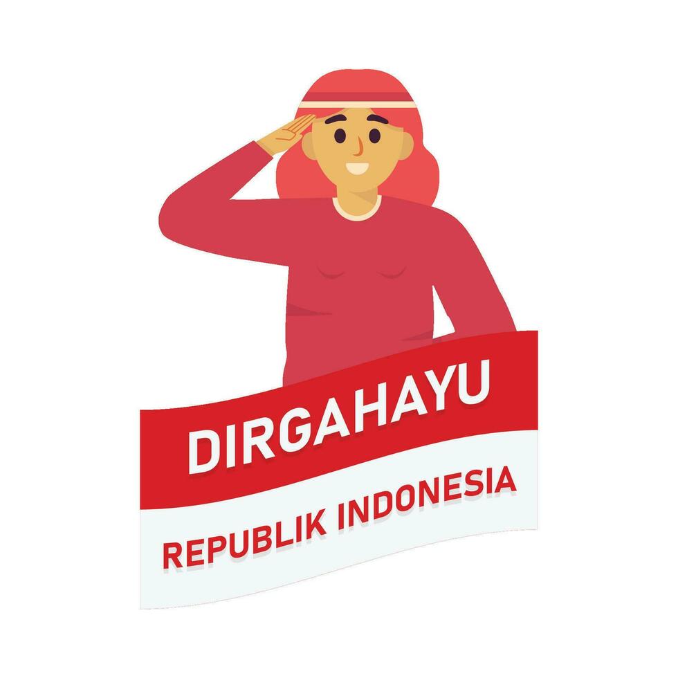 People who are respectful commemorating the independence of Indonesia vector