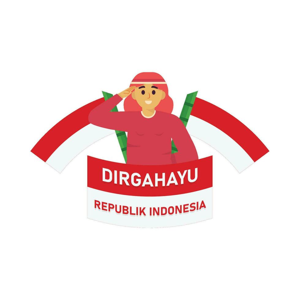 People who are respectful commemorating the independence of Indonesia vector