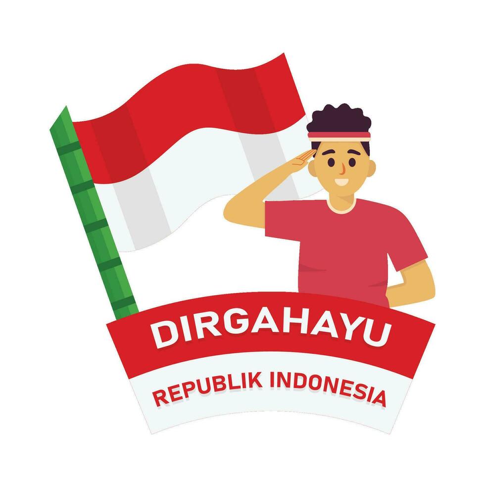 People who are respectful commemorating the independence of Indonesia vector