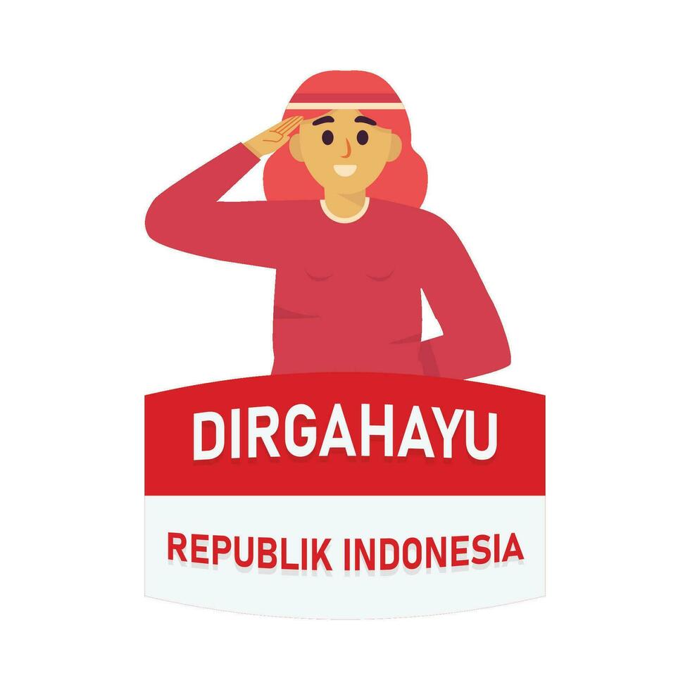 People who are respectful commemorating the independence of Indonesia vector