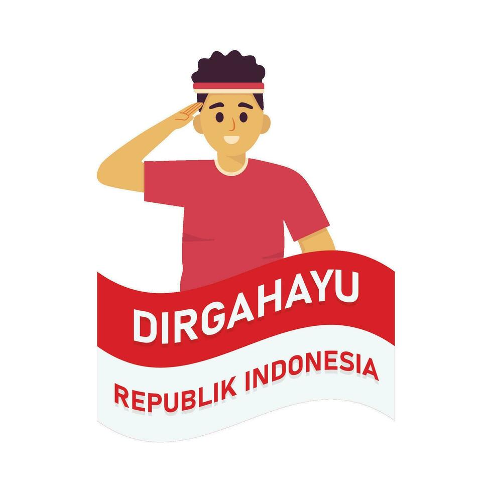 People who are respectful commemorating the independence of Indonesia vector