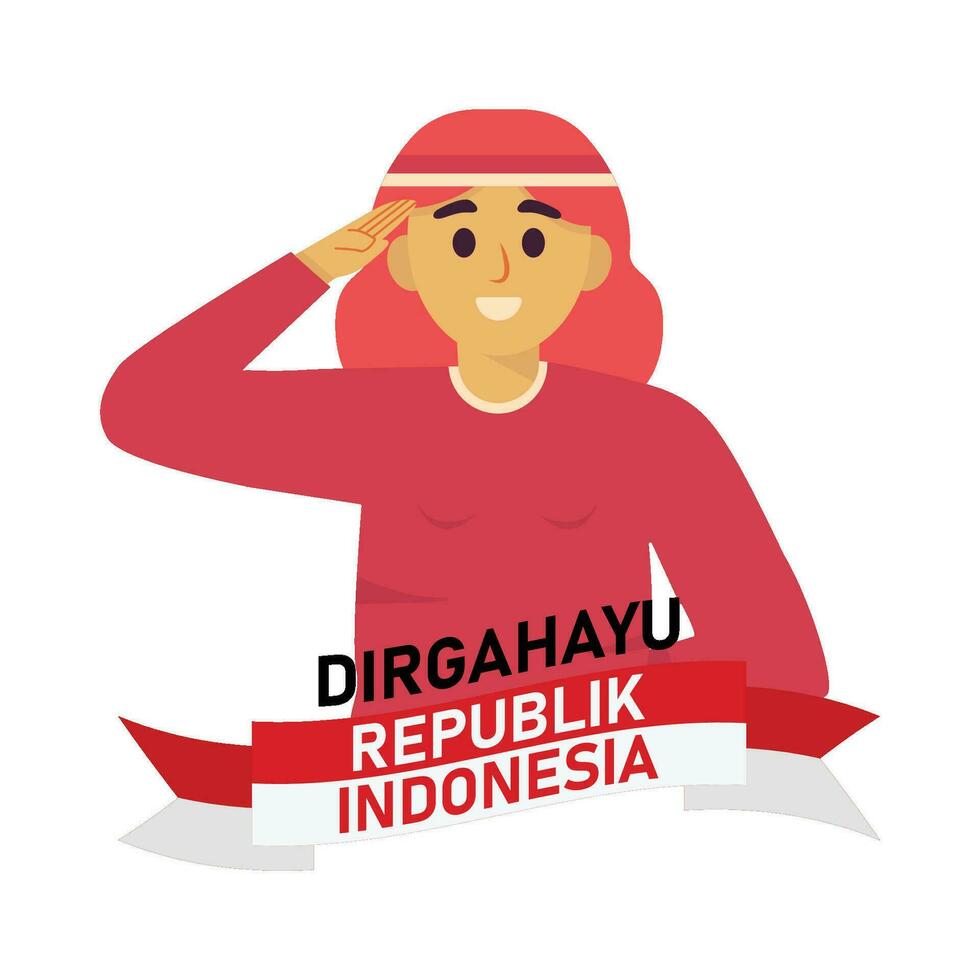People who are respectful commemorating the independence of Indonesia vector