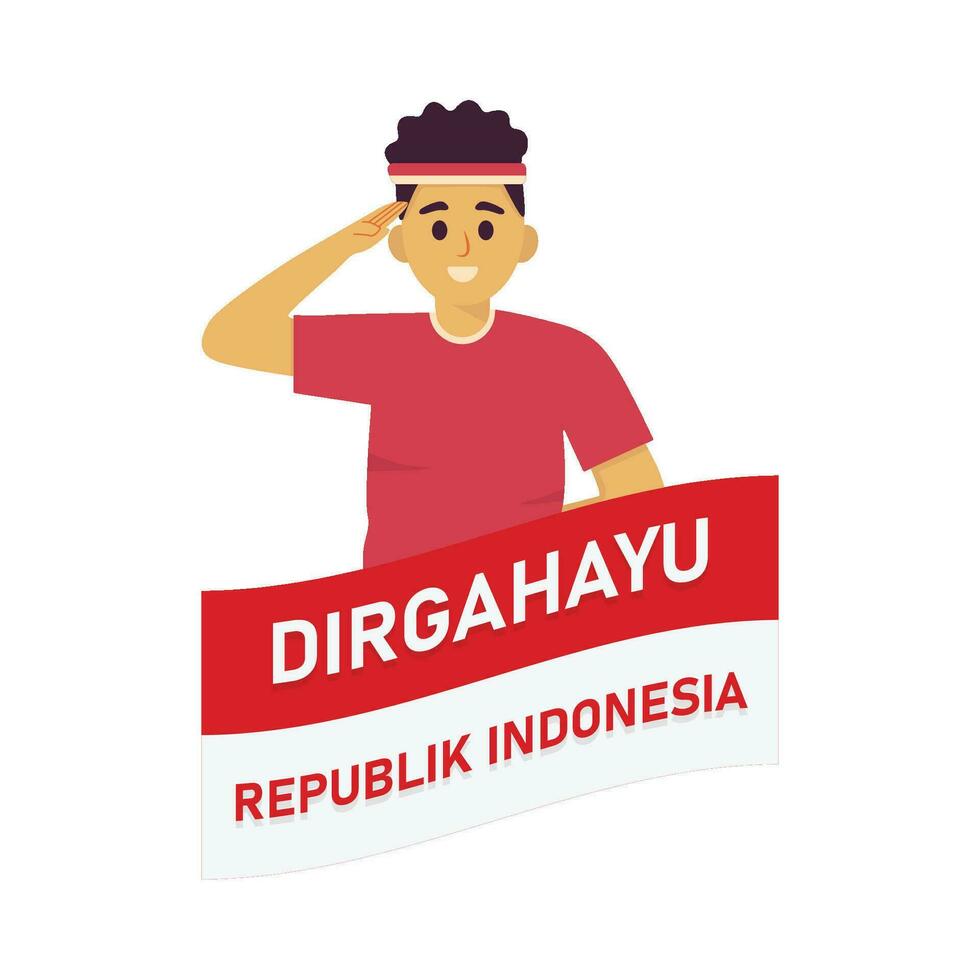 People who are respectful commemorating the independence of Indonesia vector