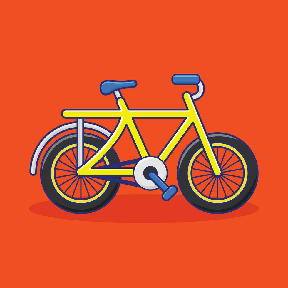 Yellow Bicycle Cartoon vector