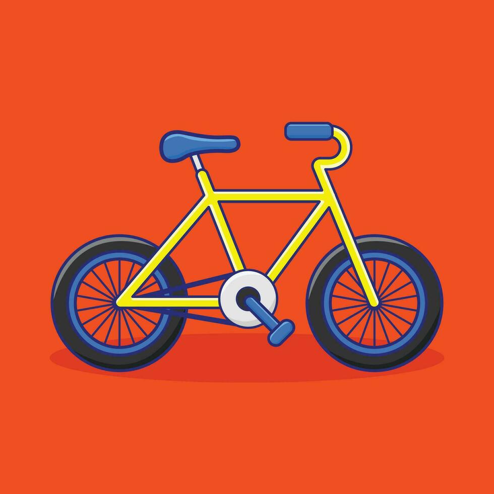 Yellow Bicycle Cartoon vector