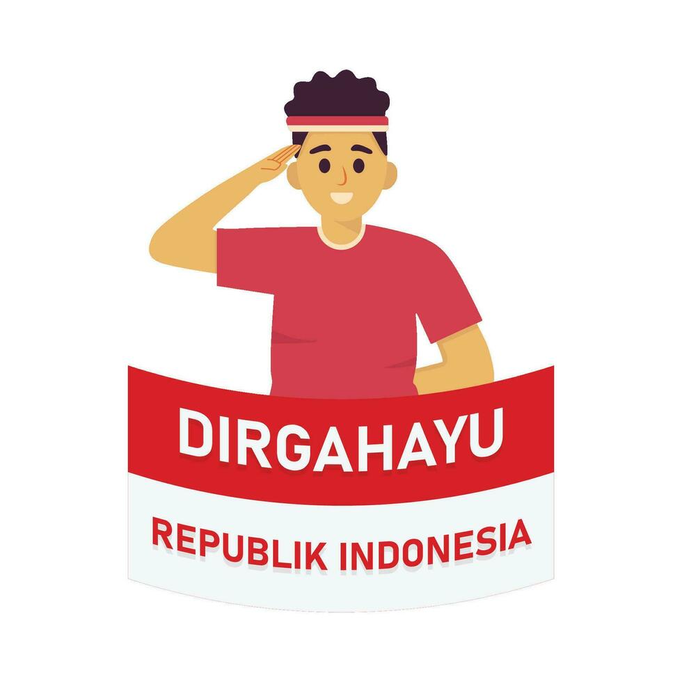 People who are respectful commemorating the independence of Indonesia vector