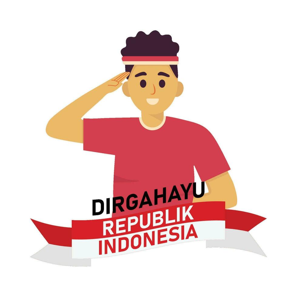 People who are respectful commemorating the independence of Indonesia vector