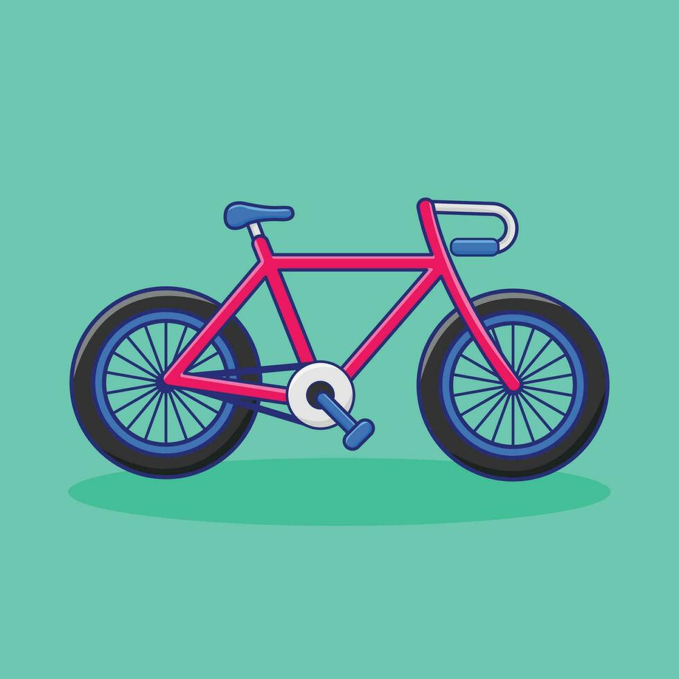 rosado bicicleta dibujos animados vector