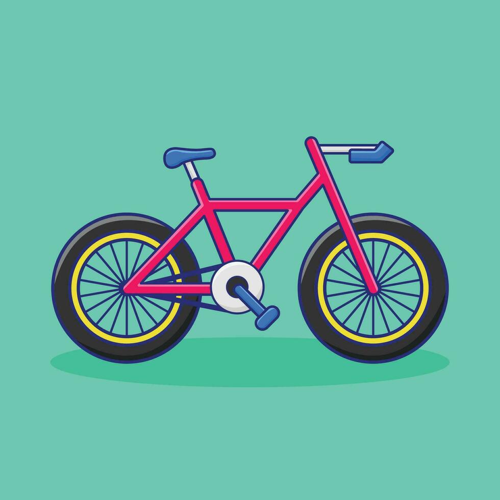 rosado bicicleta dibujos animados vector