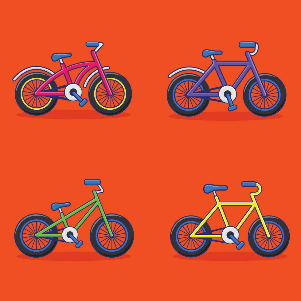 bicicleta dibujos animados colección vector