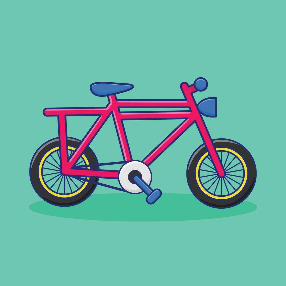 rosado bicicleta dibujos animados vector