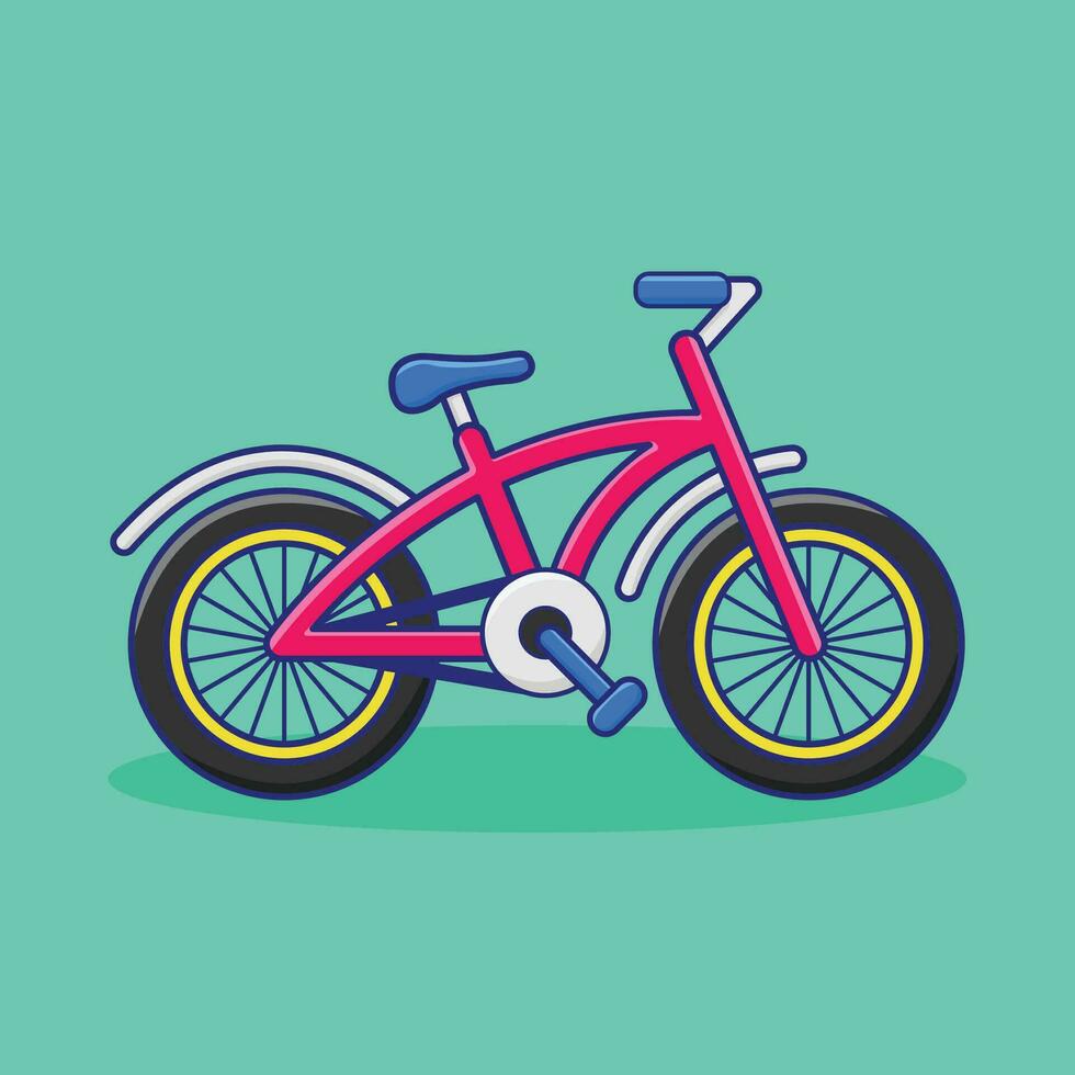 Pink Bicycle Cartoon vector