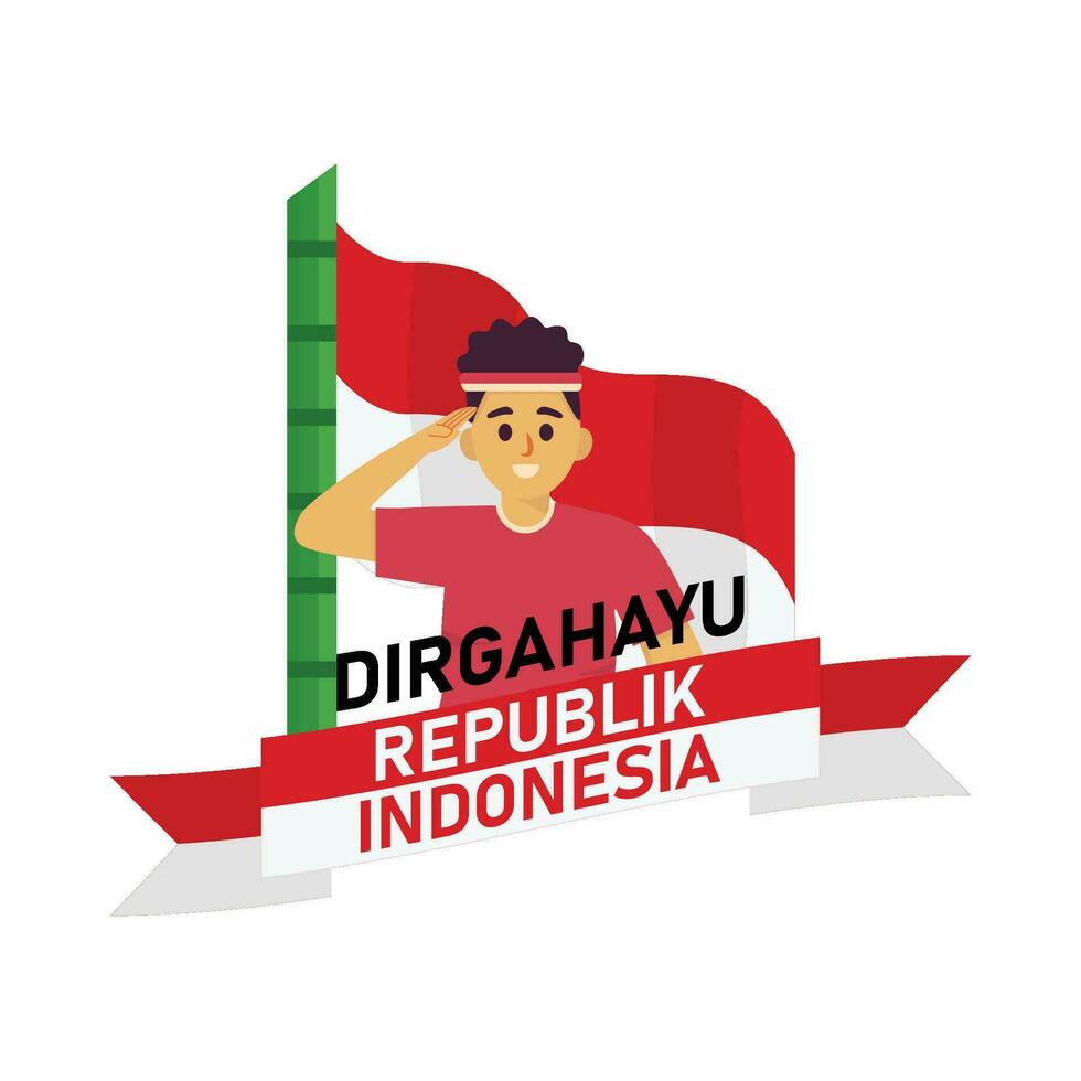 People who are respectful commemorating the independence of Indonesia vector
