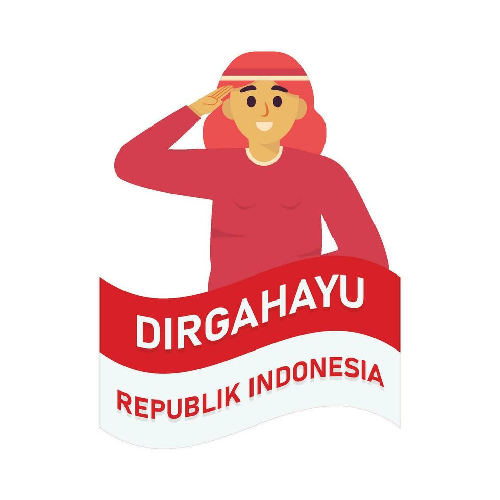 People who are respectful commemorating the independence of Indonesia vector