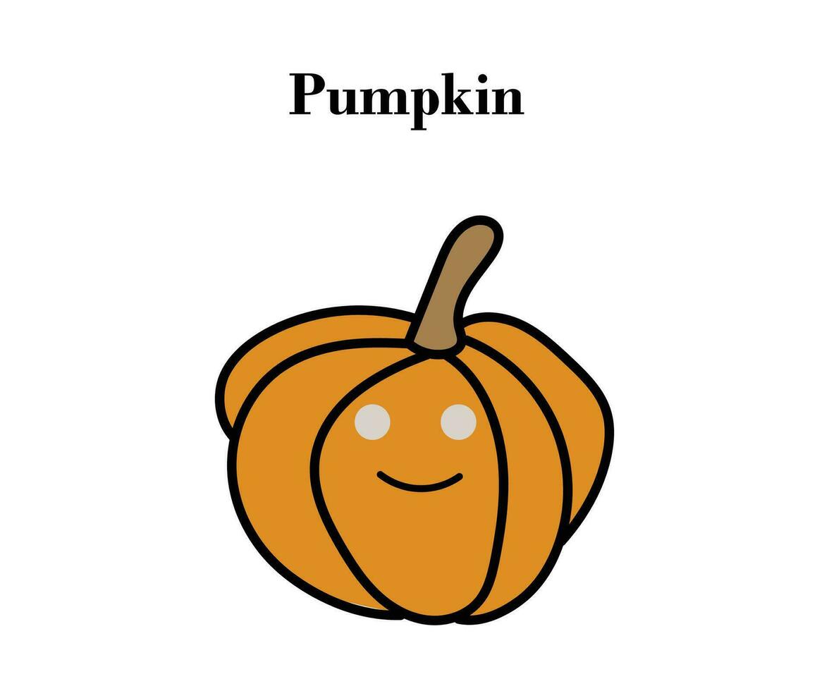 Pumpkin for Halloween or Thanksgiving colorful design with vector illustrations