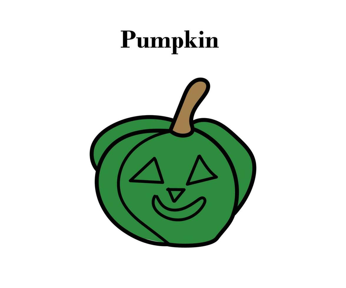 Pumpkin for Halloween or Thanksgiving colorful design with vector illustrations