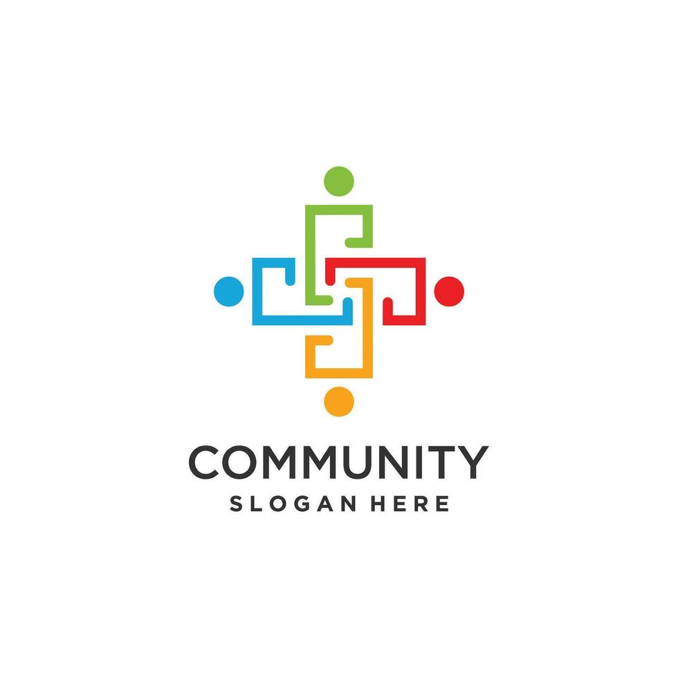 Community logo design with modern creative idea vector