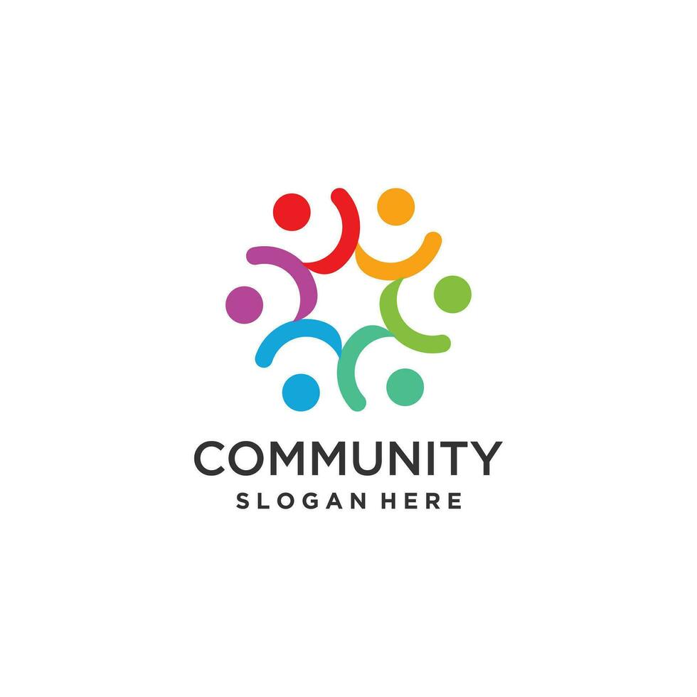 Community logo design with modern creative idea vector