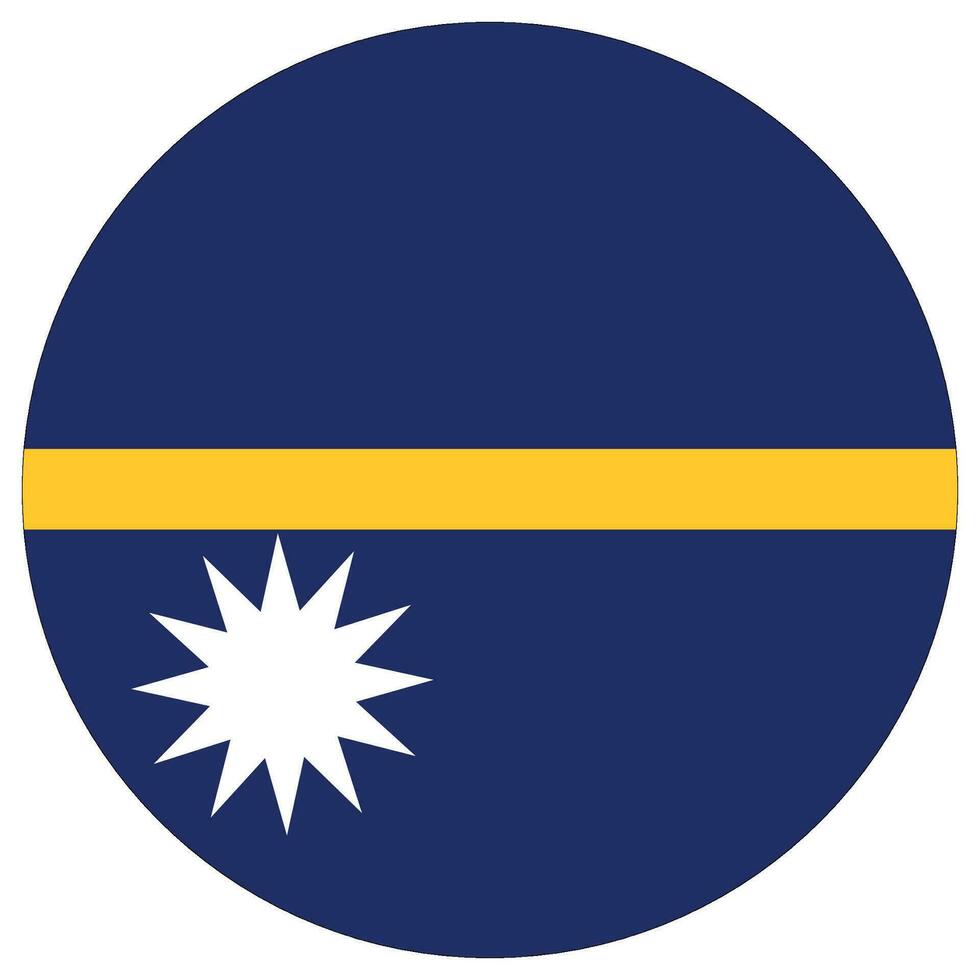 nauru bandera circulo forma. bandera de nauru redondo forma vector