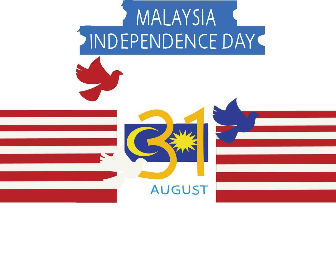 Malaysia Independence day 31 August. vector