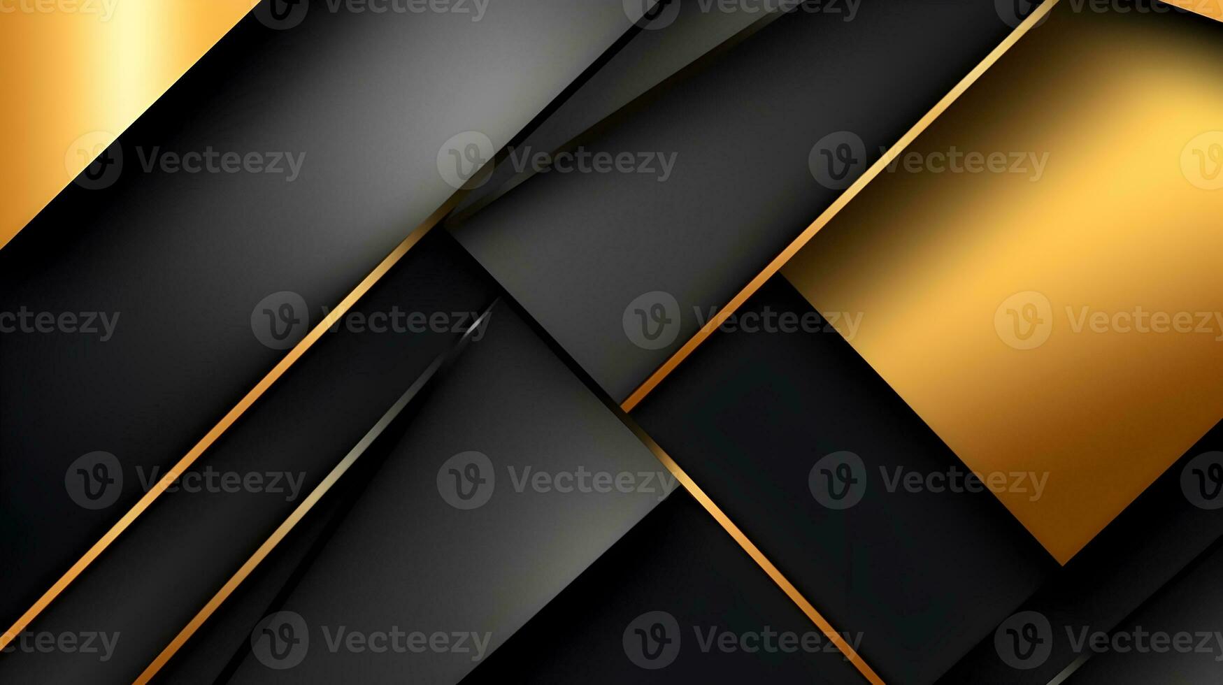 black and gold abstract background.  geometric shape abstract background black and gold with light reflection looks elegant. photo