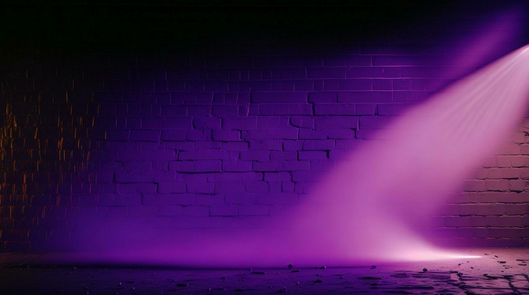 Searchlight on neon with smoke background empty scene with copy space. photo