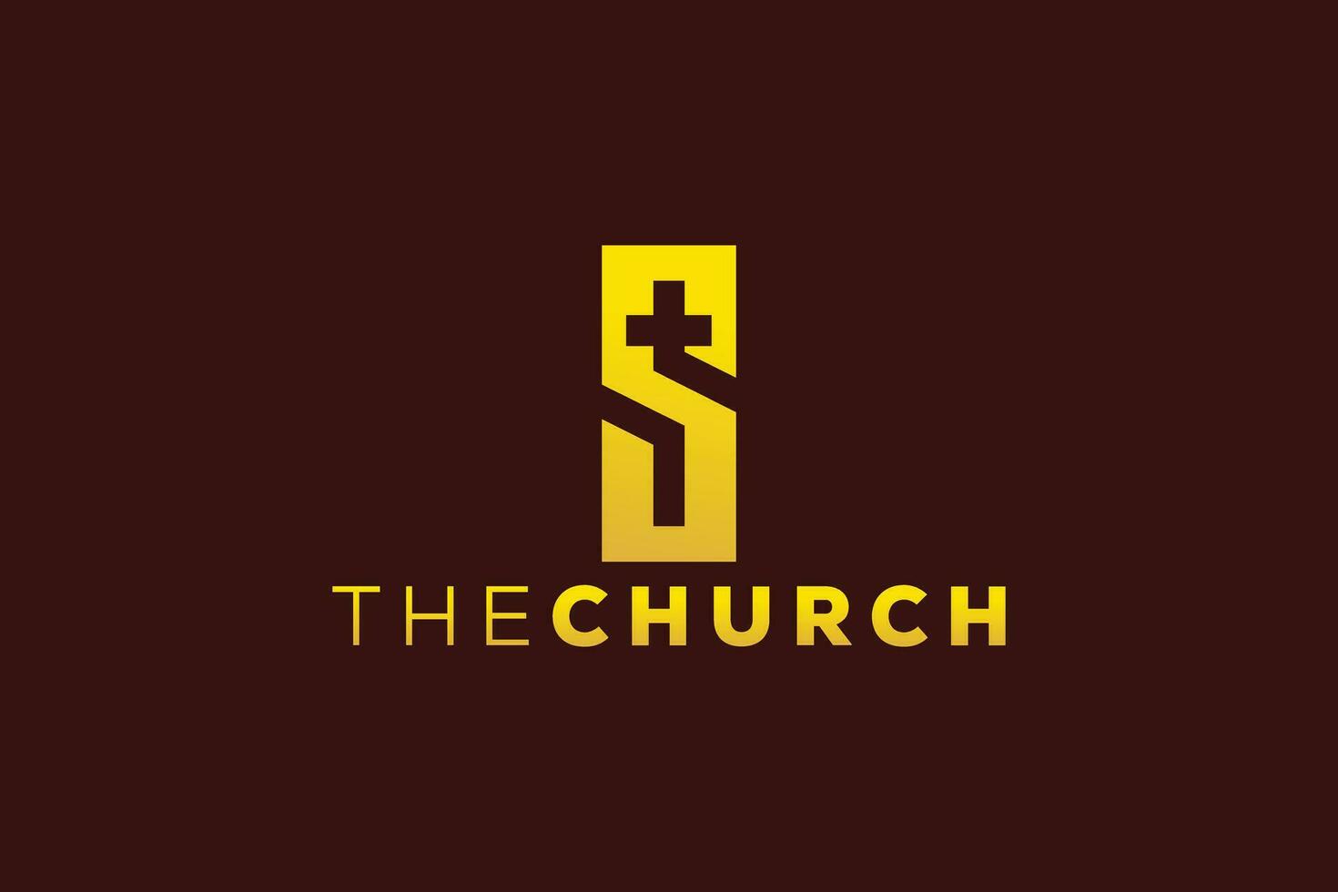 Trendy and Professional letter S church sign Christian and peaceful vector logo design template