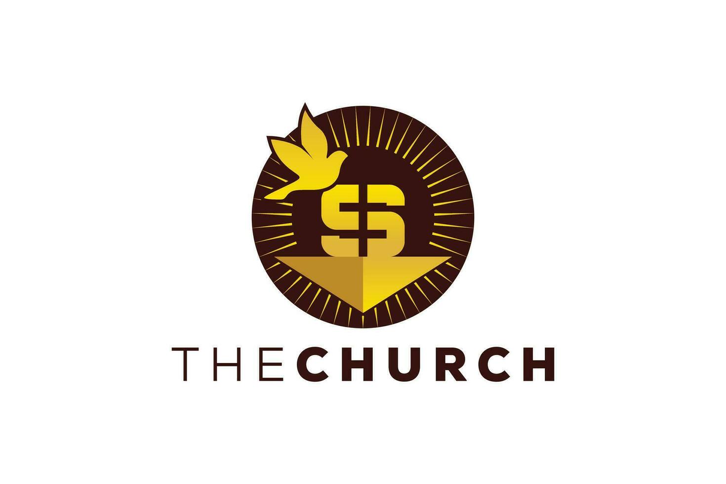 Trendy and Professional letter S church sign Christian and peaceful vector logo design template