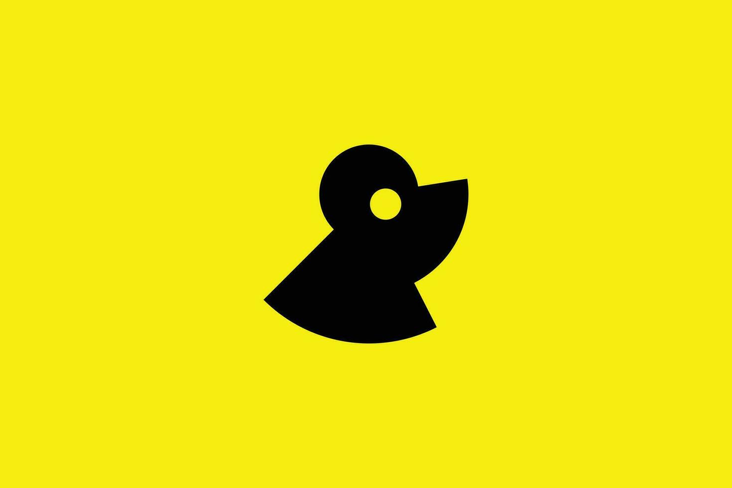 mínimo y creativo perro marca logo modelo en amarillo antecedentes vector