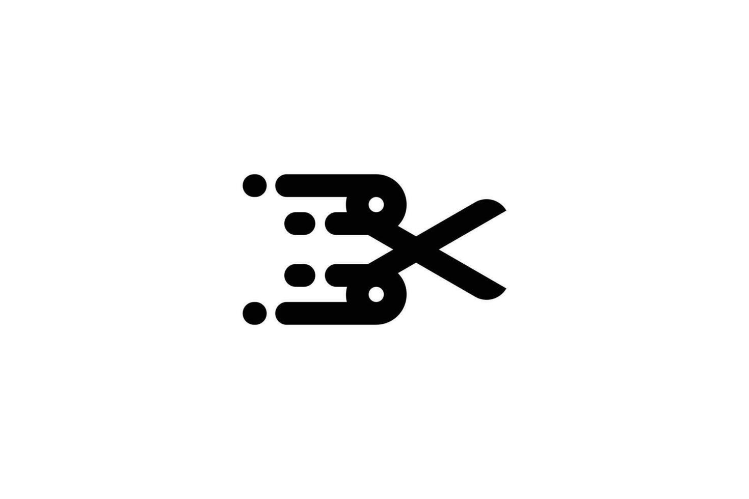 Minimalist cuttng run icon logo design template on white background vector