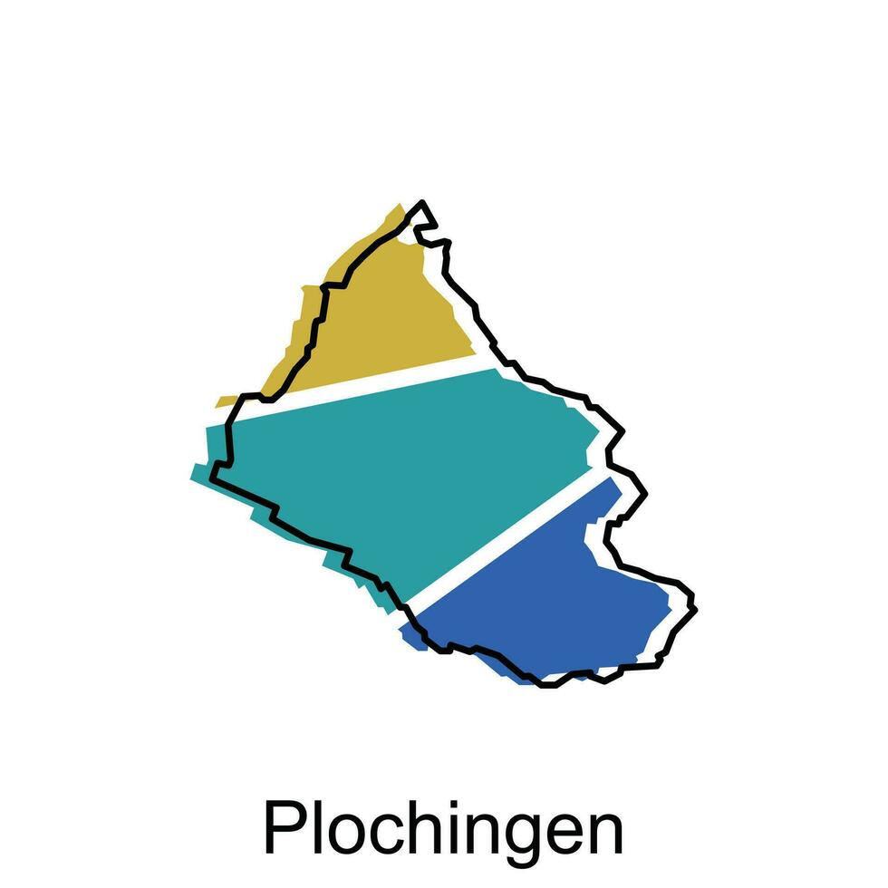 vector map of Plochingen colorful modern outline design, World map country vector illustration design template