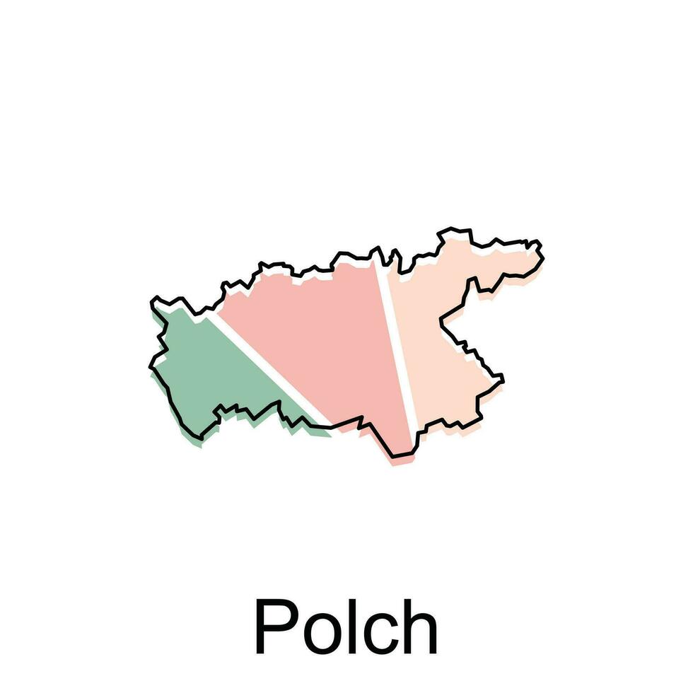 Polch City Map illustration. Simplified map of Germany Country vector design template