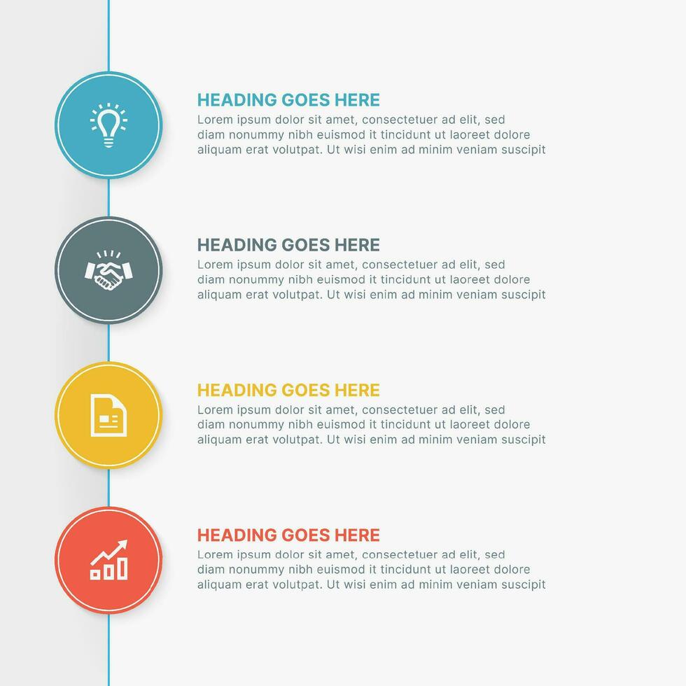 Simple and Clean Presentation Business Infographic Design Template with 4 Bar of Options vector