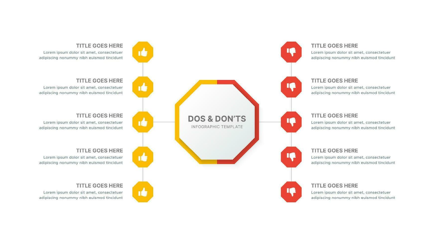 dos y no hacer comparación moderno infografía diseño modelo vector