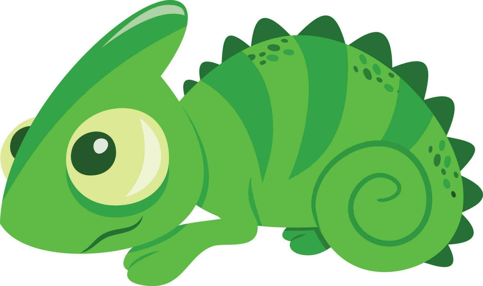 linda dibujos animados camaleón lagartija vector