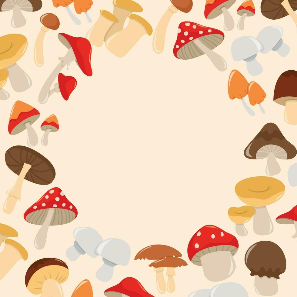 Cartoon Mushrooms Nature Copy Space Background vector