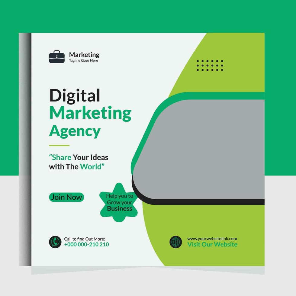 Digital Marketing Agency Online Webinar Social media post, business marketing post banner, Social Media web banner template. Pro Vector