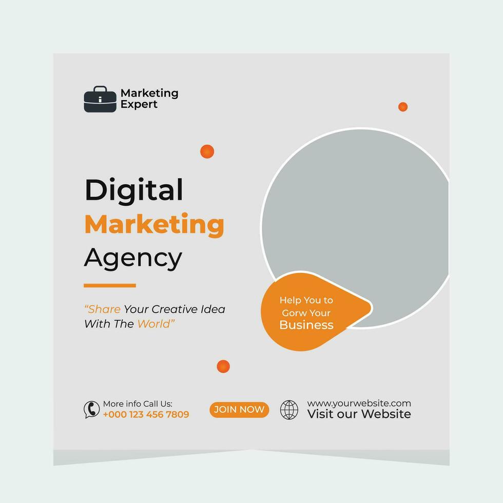 Digital Marketing Agency Online Webinar Social media post, business marketing post banner, Social Media web banner template. Pro Vector