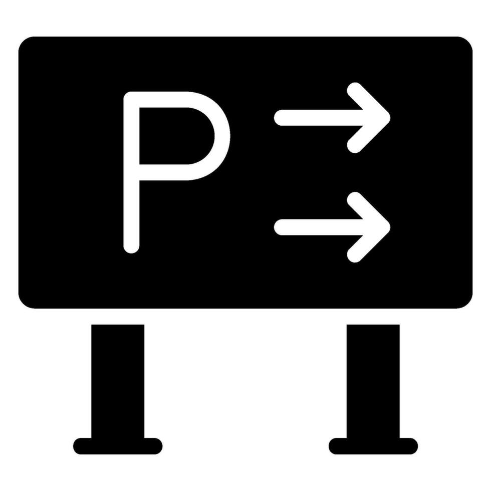 icono de glifo de estacionamiento vector