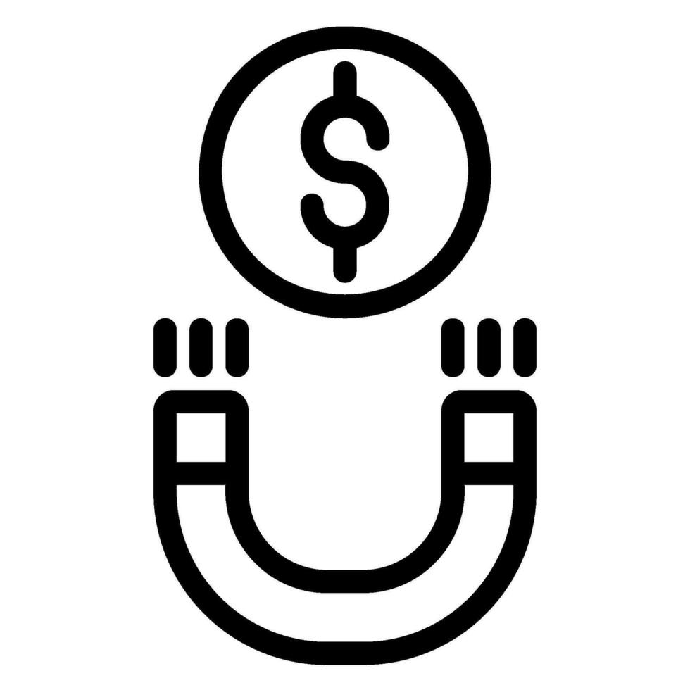 money magnet line icon vector