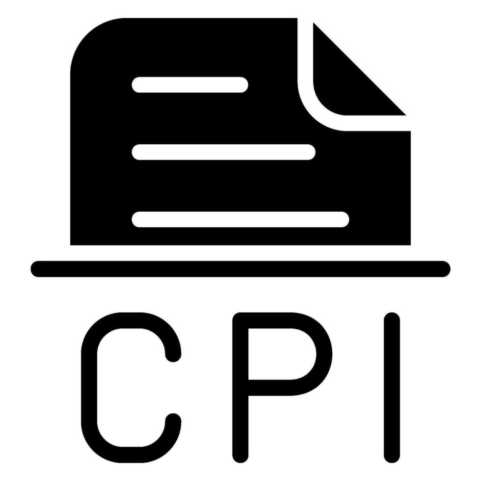 cpi glifo icono vector