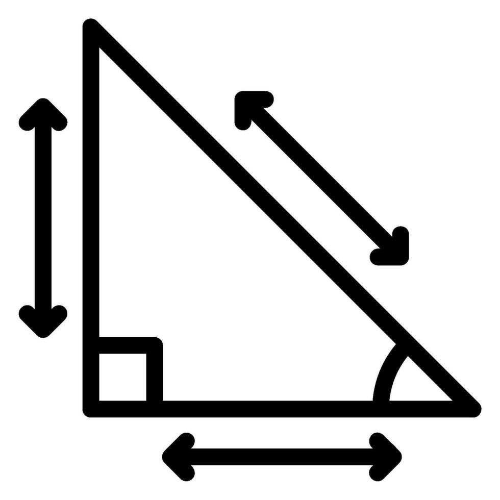 trigonometría línea icono vector