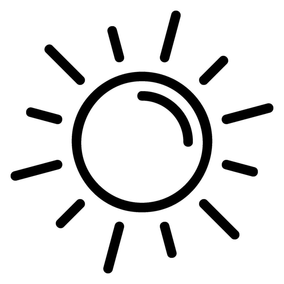 icono de línea de sol vector